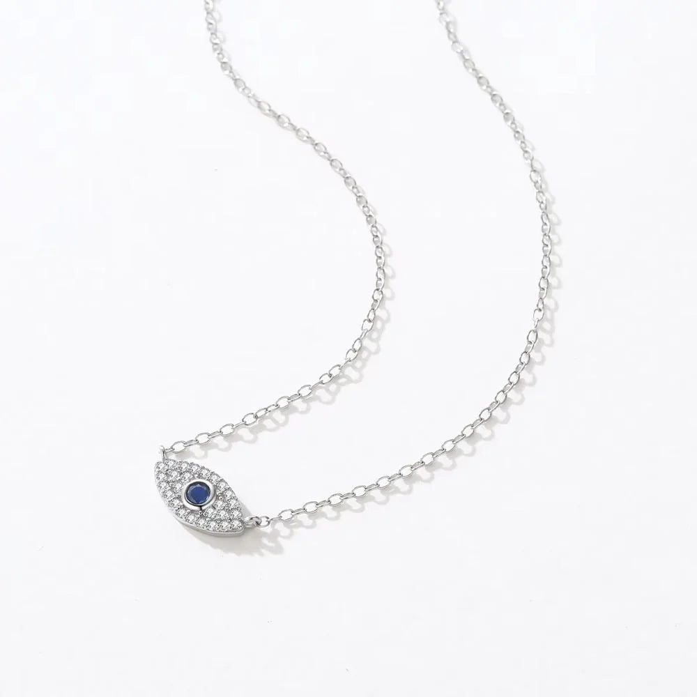 925 Sterling Silver Evil Eye Necklace for Women - Women's Evil Eye Pendant Necklace