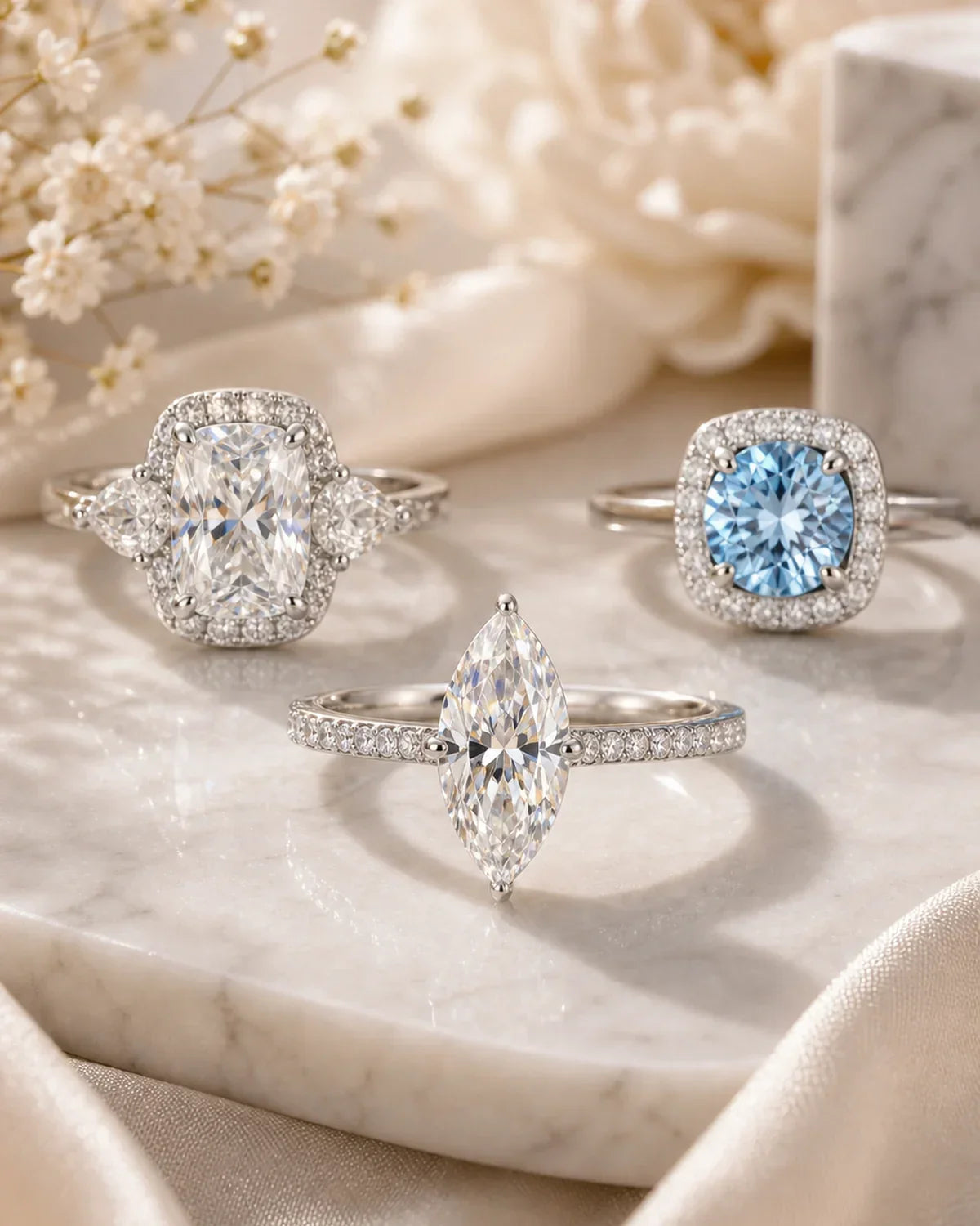 Say yes in moissanite or moss agate.