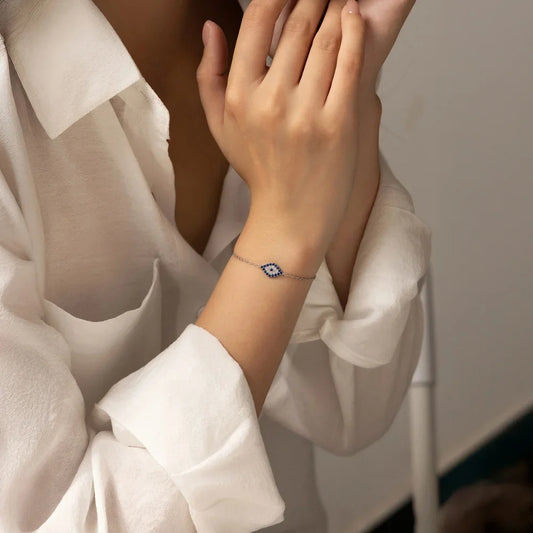 925 Sterling Silver Evil Eye Bracelet for Protection - Eye of Evil Bracelet