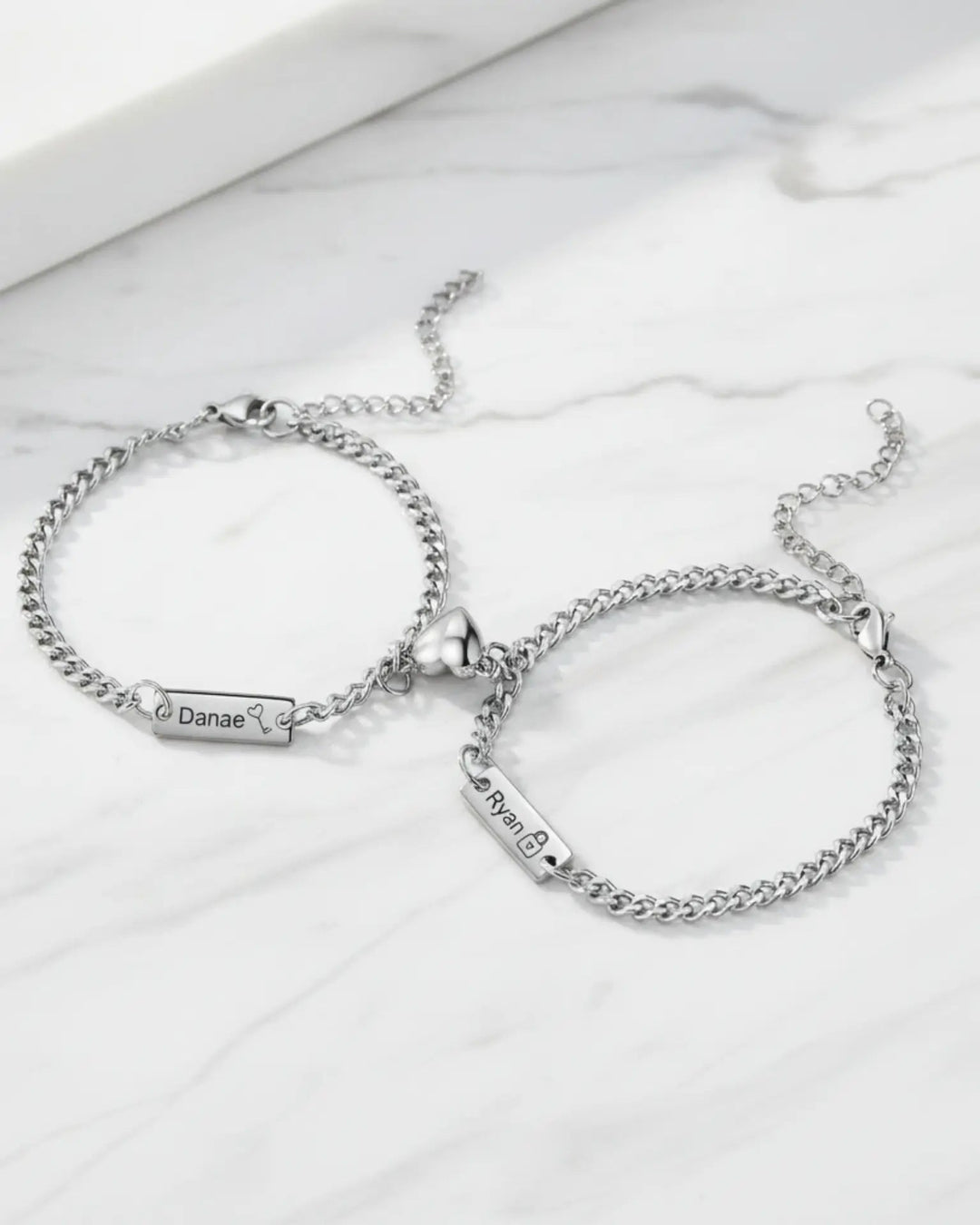 Personalised Magnetic Lock & Key Couple Bracelets IfShe IE