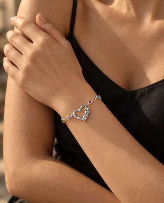 Personalised Birthstone Bracelet - worn on a model