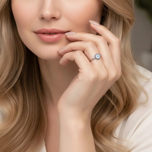 Turkish Evil Eye Ring in 925 Sterling Silver with Zircon – A Symbol of Protection