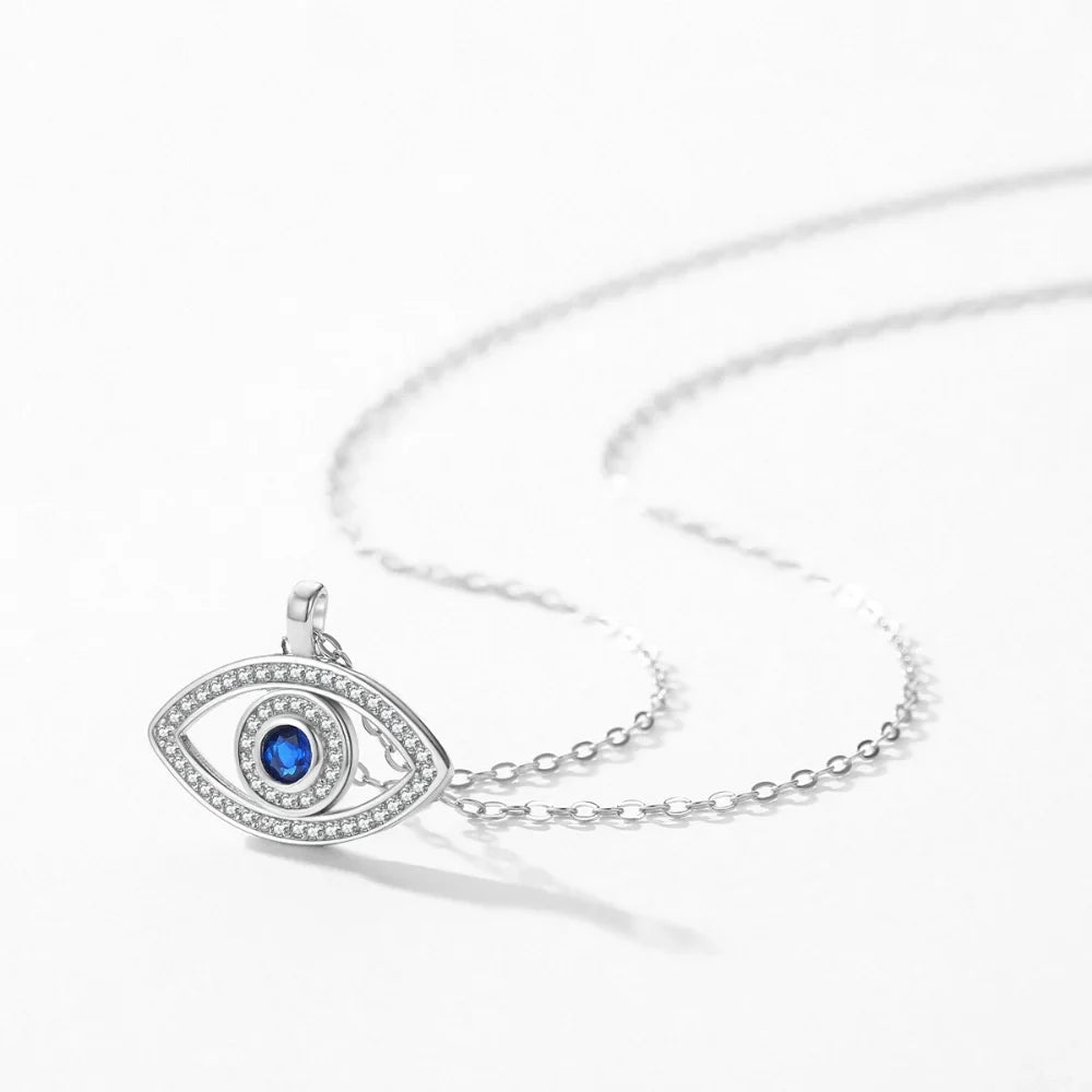 Sterling Silver Evil Eye Necklace - Women's Evil Eye Pendant Necklace